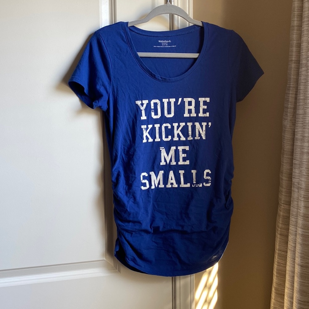 Blue maternity tee shirt